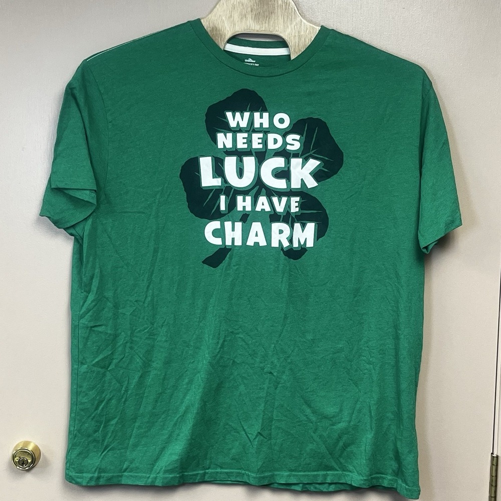 St Patricks Day T Shirt Size 3XL Short‎ Sleeve Green Cotton Blend